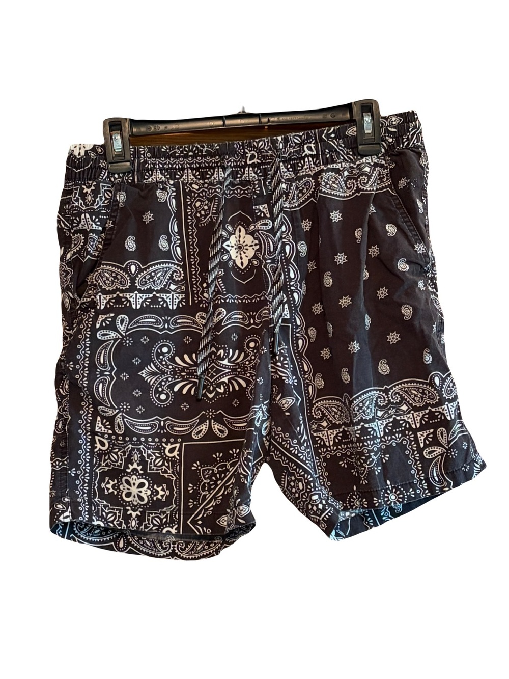 Cactus Man(Ricky Singh) men’s Black Bandana Print Swim Trunks size Med